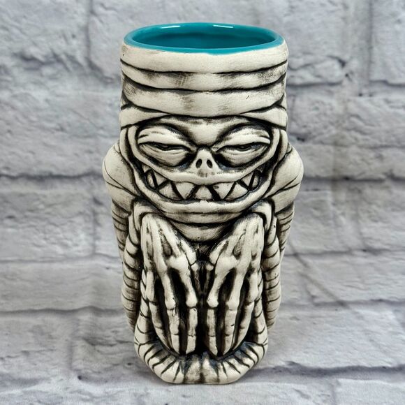 Biggs Tiki Rummy Mummy Tiki Mug Black And White Glaze 2019 - Picture 2 of 5